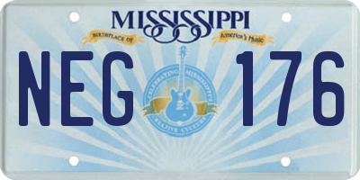 MS license plate NEG176