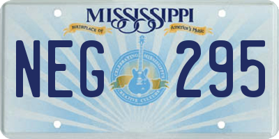 MS license plate NEG295