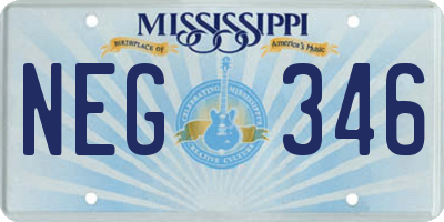 MS license plate NEG346