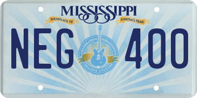 MS license plate NEG400