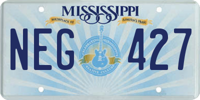 MS license plate NEG427