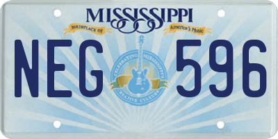 MS license plate NEG596