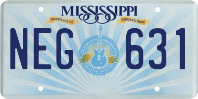 MS license plate NEG631