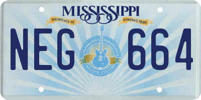 MS license plate NEG664