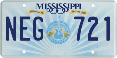 MS license plate NEG721