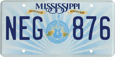 MS license plate NEG876