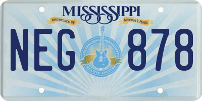 MS license plate NEG878