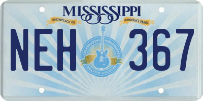 MS license plate NEH367