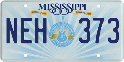 MS license plate NEH373