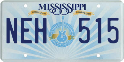 MS license plate NEH515