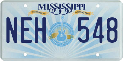 MS license plate NEH548
