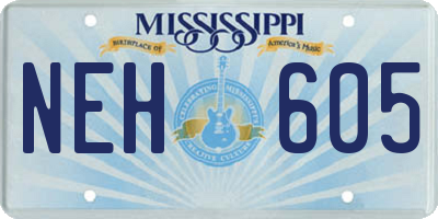 MS license plate NEH605