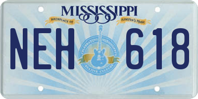 MS license plate NEH618