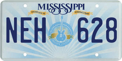 MS license plate NEH628