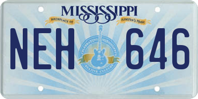 MS license plate NEH646