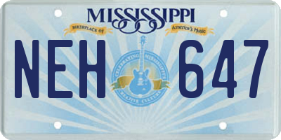 MS license plate NEH647