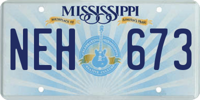 MS license plate NEH673