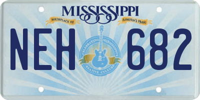 MS license plate NEH682