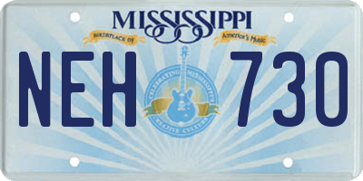 MS license plate NEH730