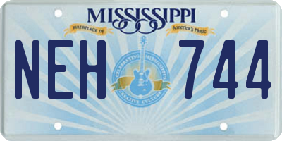 MS license plate NEH744