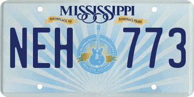 MS license plate NEH773