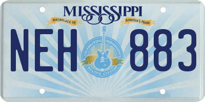 MS license plate NEH883