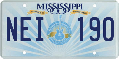 MS license plate NEI190