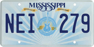MS license plate NEI279