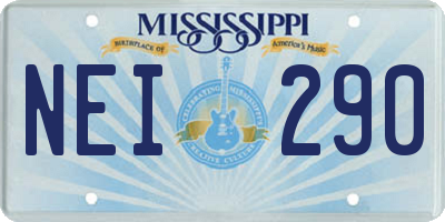 MS license plate NEI290