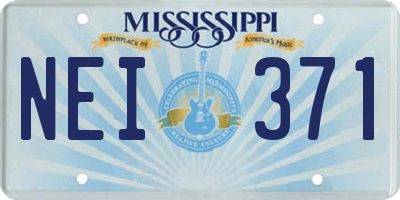 MS license plate NEI371