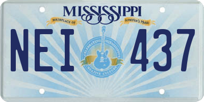 MS license plate NEI437