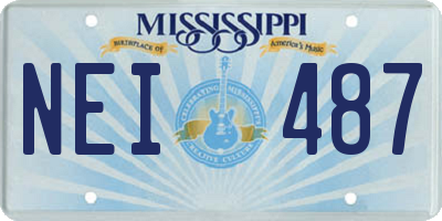 MS license plate NEI487