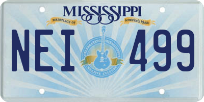 MS license plate NEI499