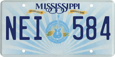 MS license plate NEI584