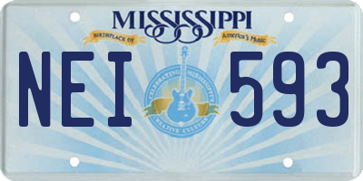 MS license plate NEI593