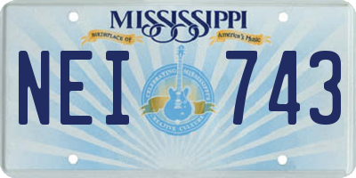 MS license plate NEI743