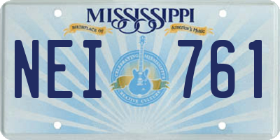 MS license plate NEI761