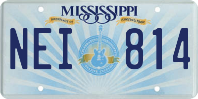 MS license plate NEI814