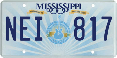 MS license plate NEI817