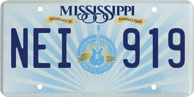 MS license plate NEI919