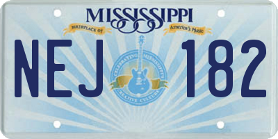 MS license plate NEJ182