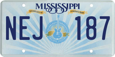 MS license plate NEJ187