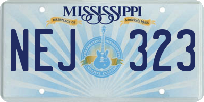 MS license plate NEJ323