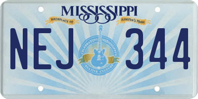 MS license plate NEJ344