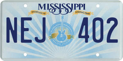 MS license plate NEJ402