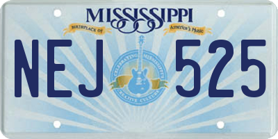 MS license plate NEJ525