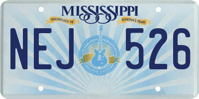 MS license plate NEJ526