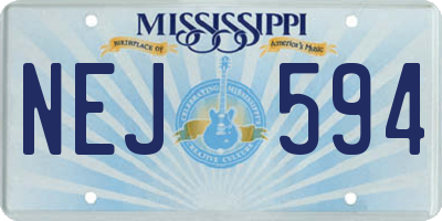 MS license plate NEJ594