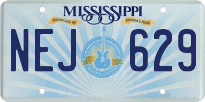 MS license plate NEJ629