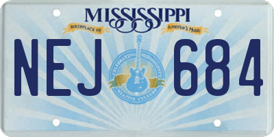 MS license plate NEJ684